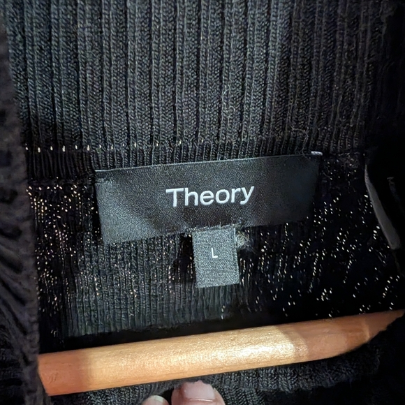 Theory Striped Black, Grey & White Women's Sweater (L) - Picture 7 of 7